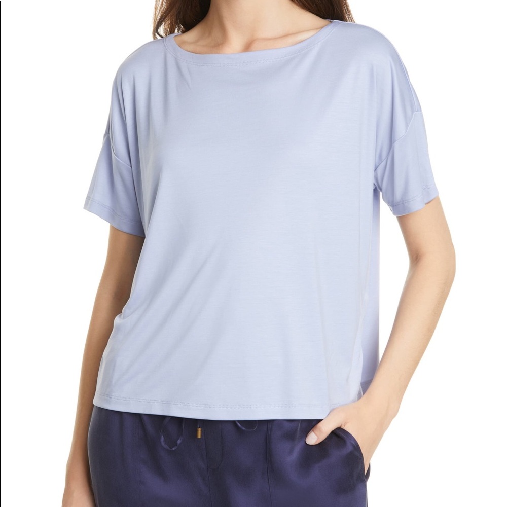 Eileen Fisher Hyacinth Oversized Relaxed Fit Tencel Box Shirt Size Large